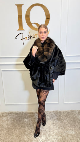 Palton din stofa alkantara Butterfly Black