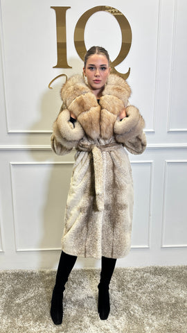 Palton stofa alkantara  Luxia Camel