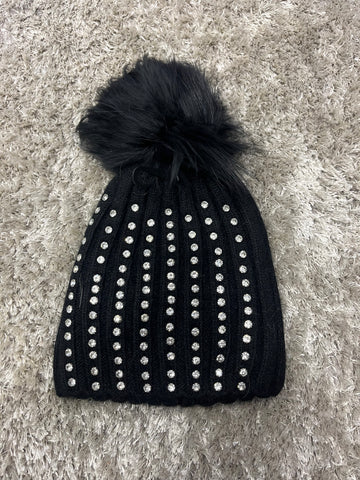 Sapca pompon natural Ellis Black