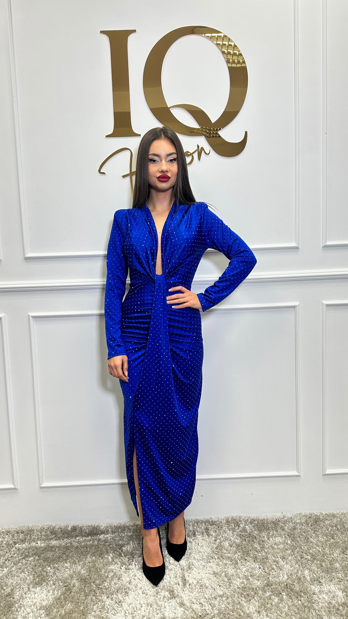 Rochie maneca Serabellina Electric Blue
