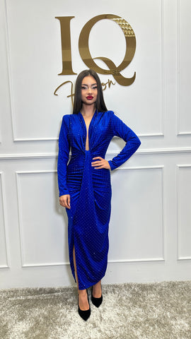 Rochie maneca Serabellina Electric Blue