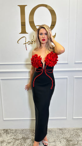Rochie Beladona Black-Red