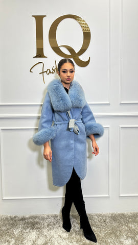 Palton alpaka Ami Baby Blue