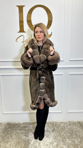 Palton stofa 3/4 alkantara Astoria Brown