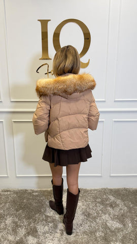 Geaca puf siblana naturala Verona Beige