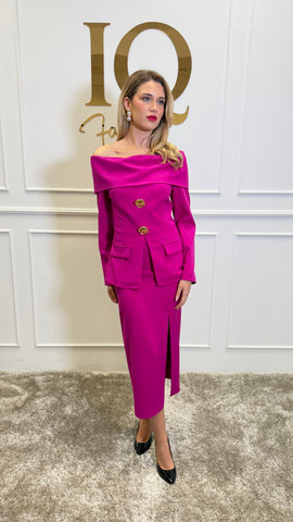 Costum cu fusta Classy Fuchsia