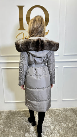 Haina fas cu blana naturala Chloe Grey