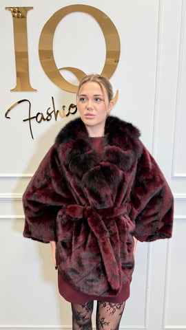 Palton din stofa alkantara Butterfly Lux Bordo