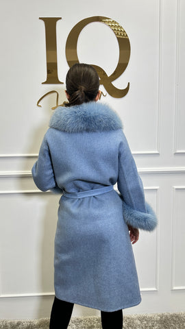 Palton alpaka Ami Baby Blue