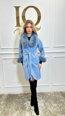 Palton alpaka Ami Baby Blue