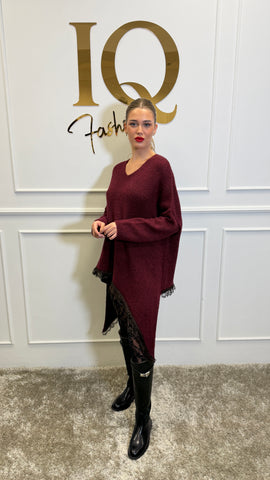 Bluza tricotata cu colturi Ballanis Bordo