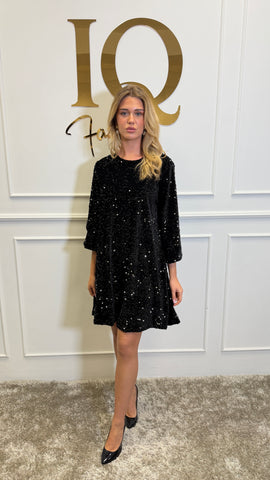 Tunica Hot (plus size) paiete Black